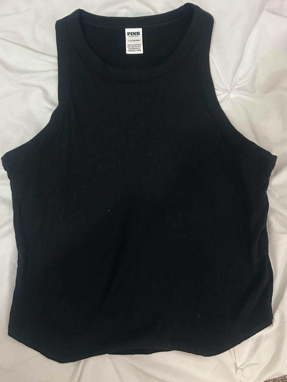 PINK Victoria's Secret Black Ribbed Tank